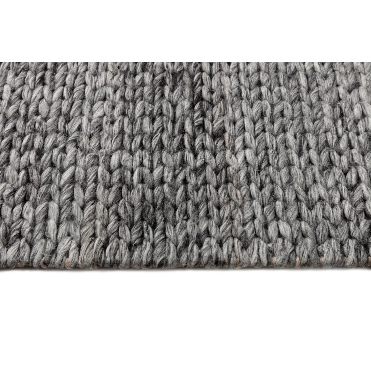 Braided wool carpet dark grey 200x300 cm – image 2