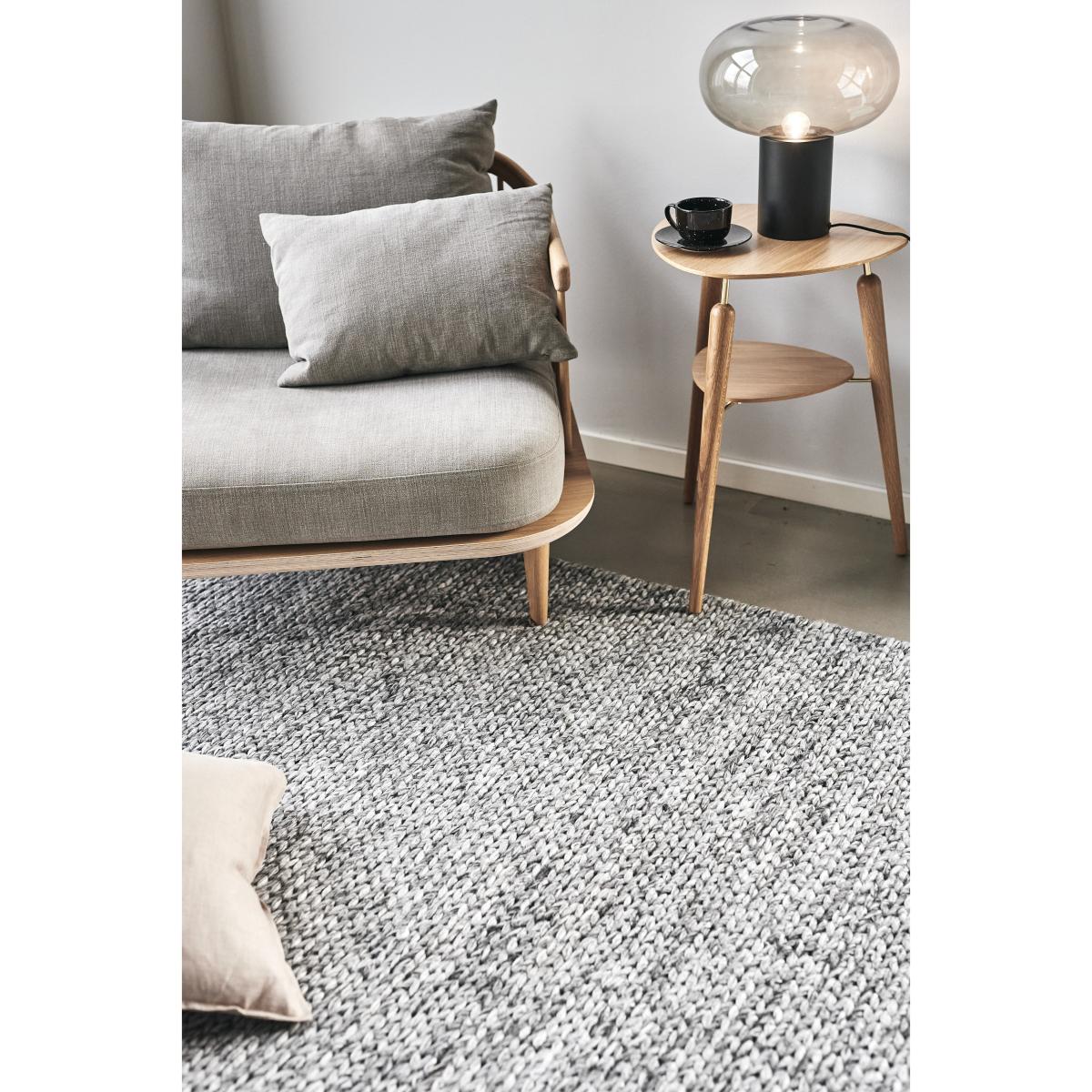 Braided wool carpet dark grey 200x300 cm – image 3