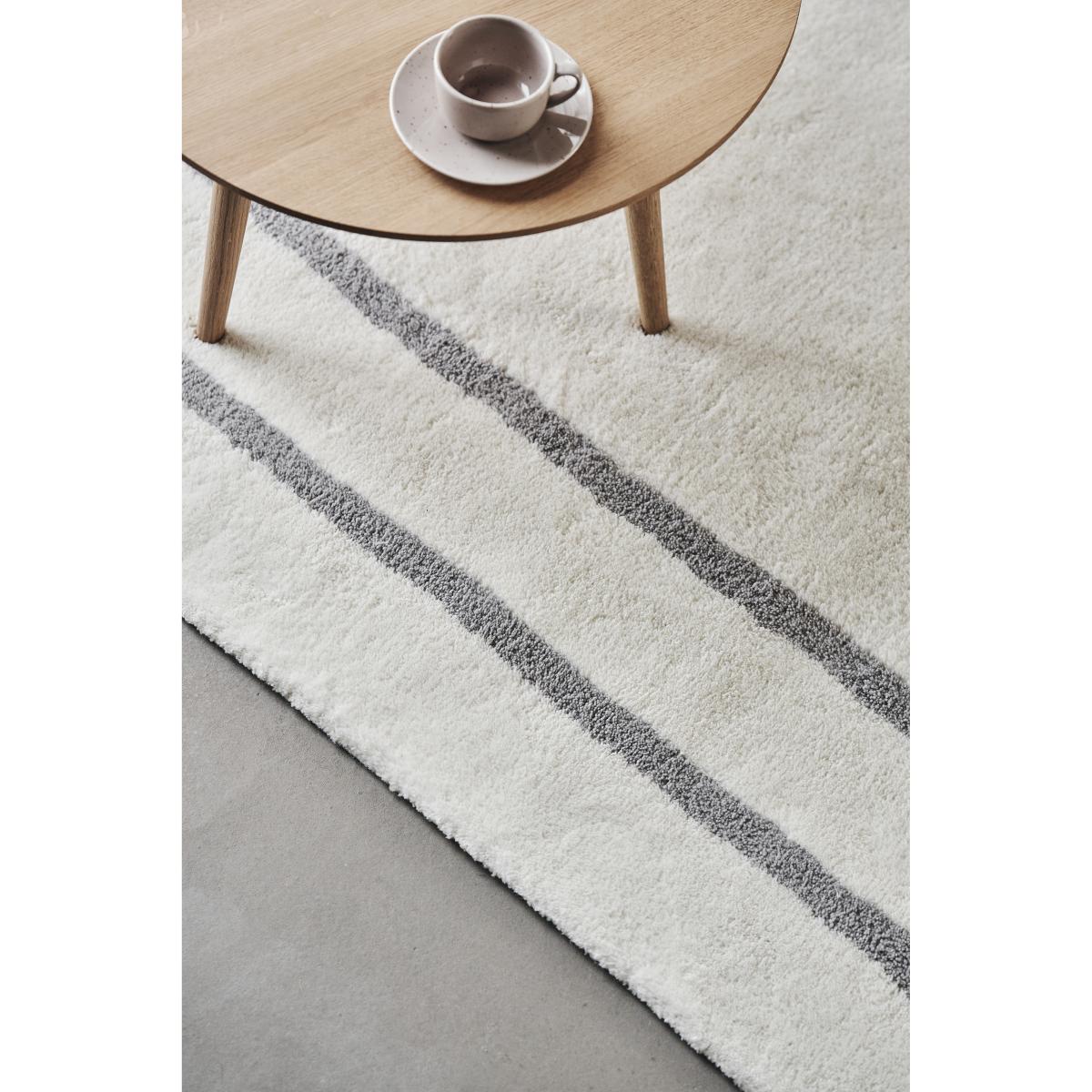 Borders wool carpet white-grey 200x300 cm – image 3