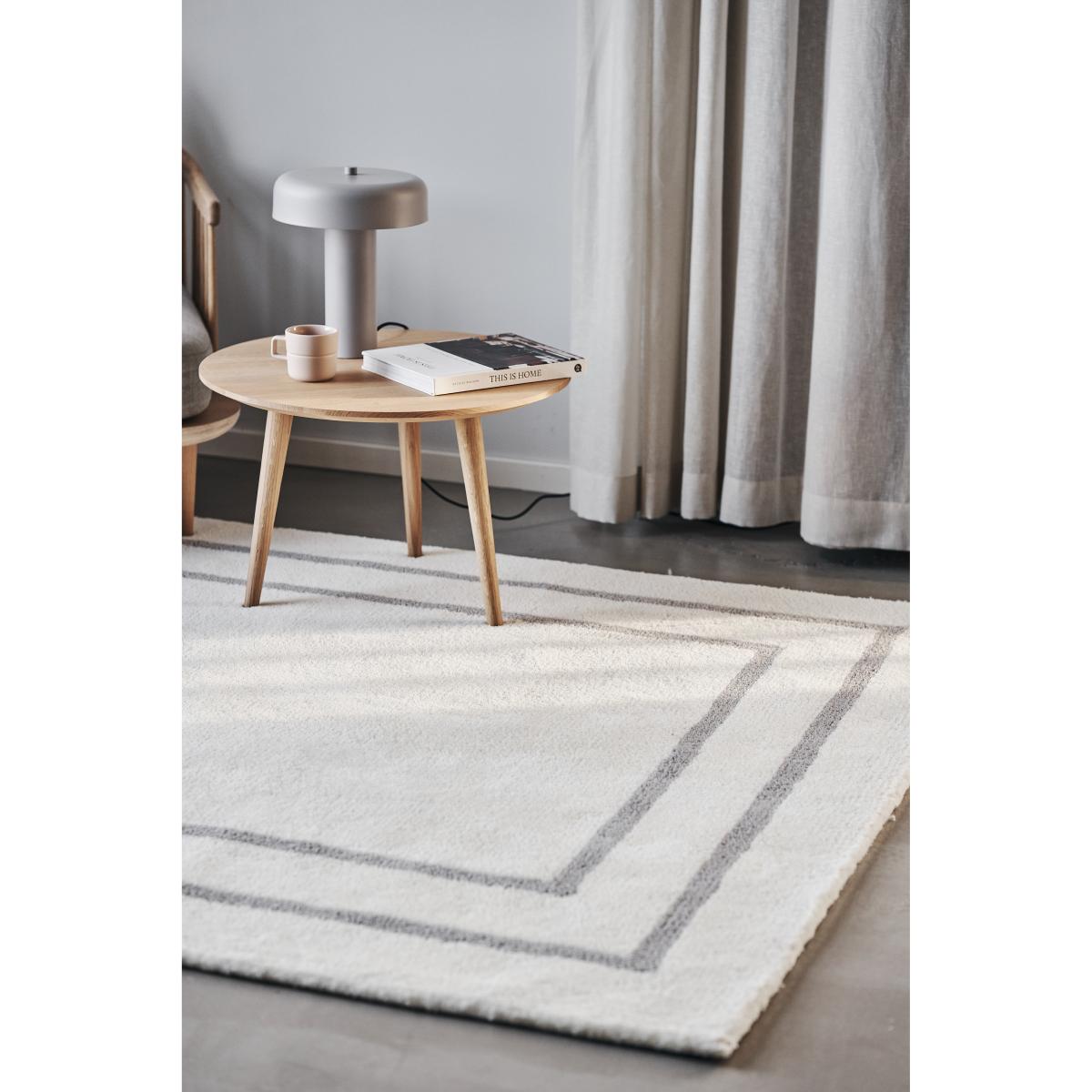 Borders wool carpet white-grey 200x300 cm – image 4