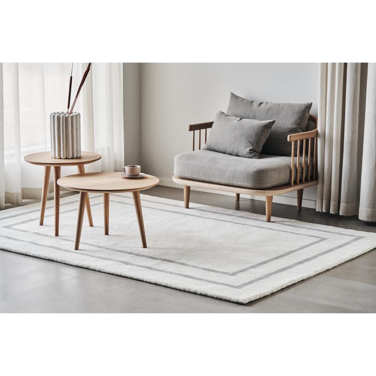 Borders wool carpet white-grey 200x300 cm – image 5