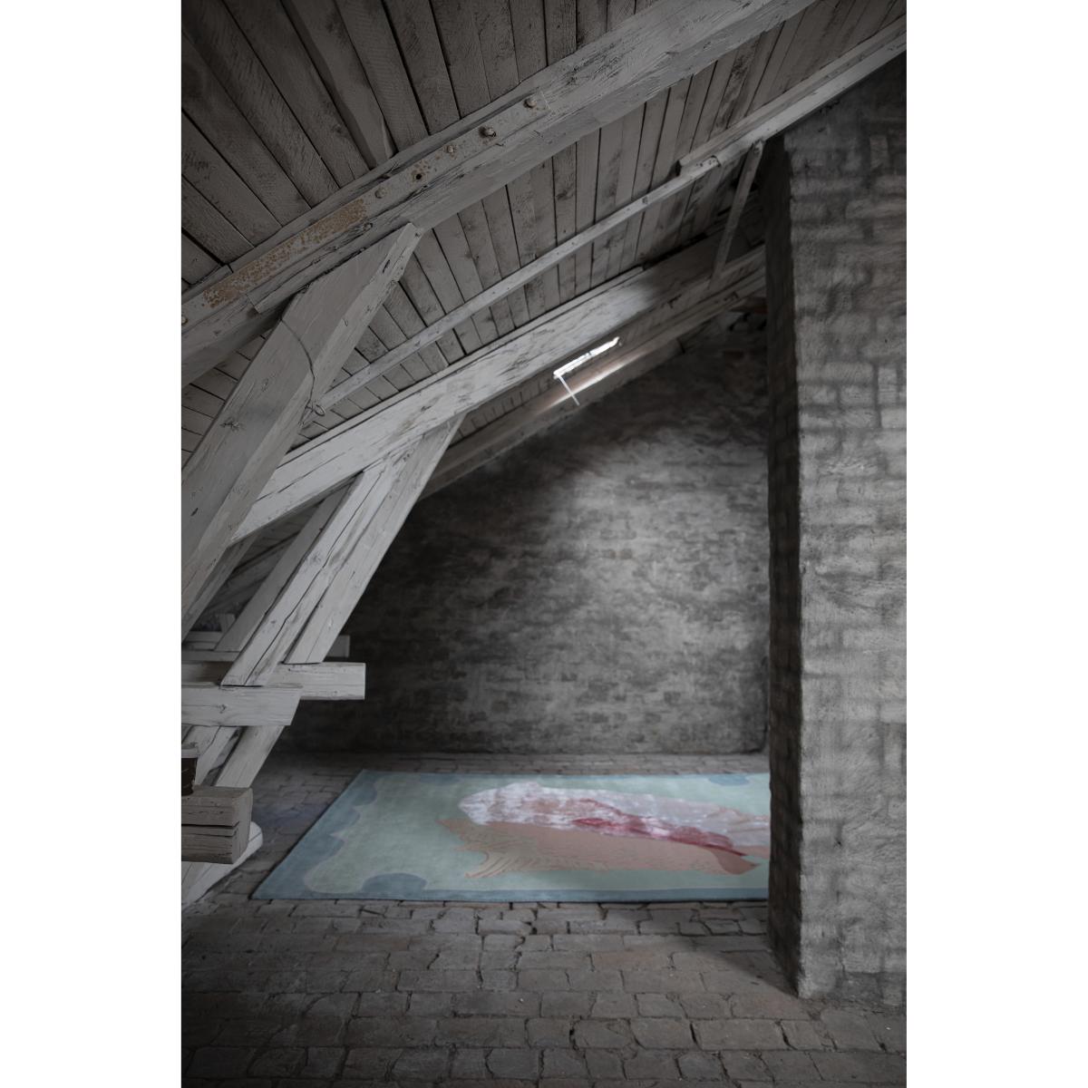 Layered Shell mönstrad wool carpet Blue. pink. 300x400 cm – image 4