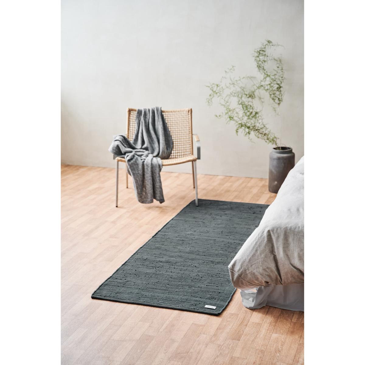 Cotton rug 60x90 cm steel grey (grey) – image 3