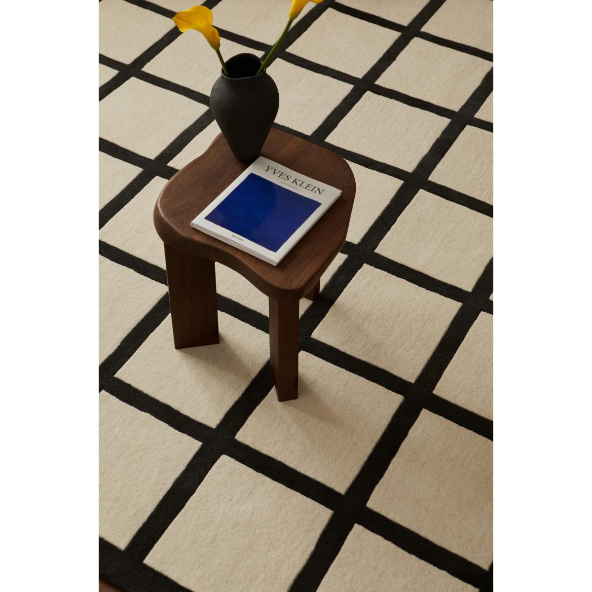 Layered Avenue Checked Bone wool carpet White. 180x270 cm – image 2