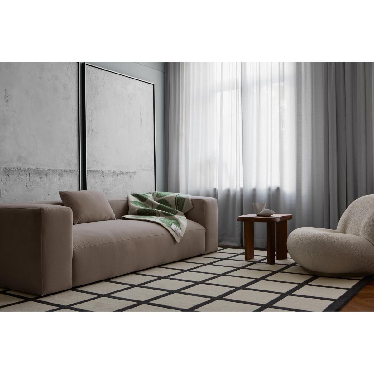 Layered Avenue Checked Bone wool carpet White. 180x270 cm – image 5