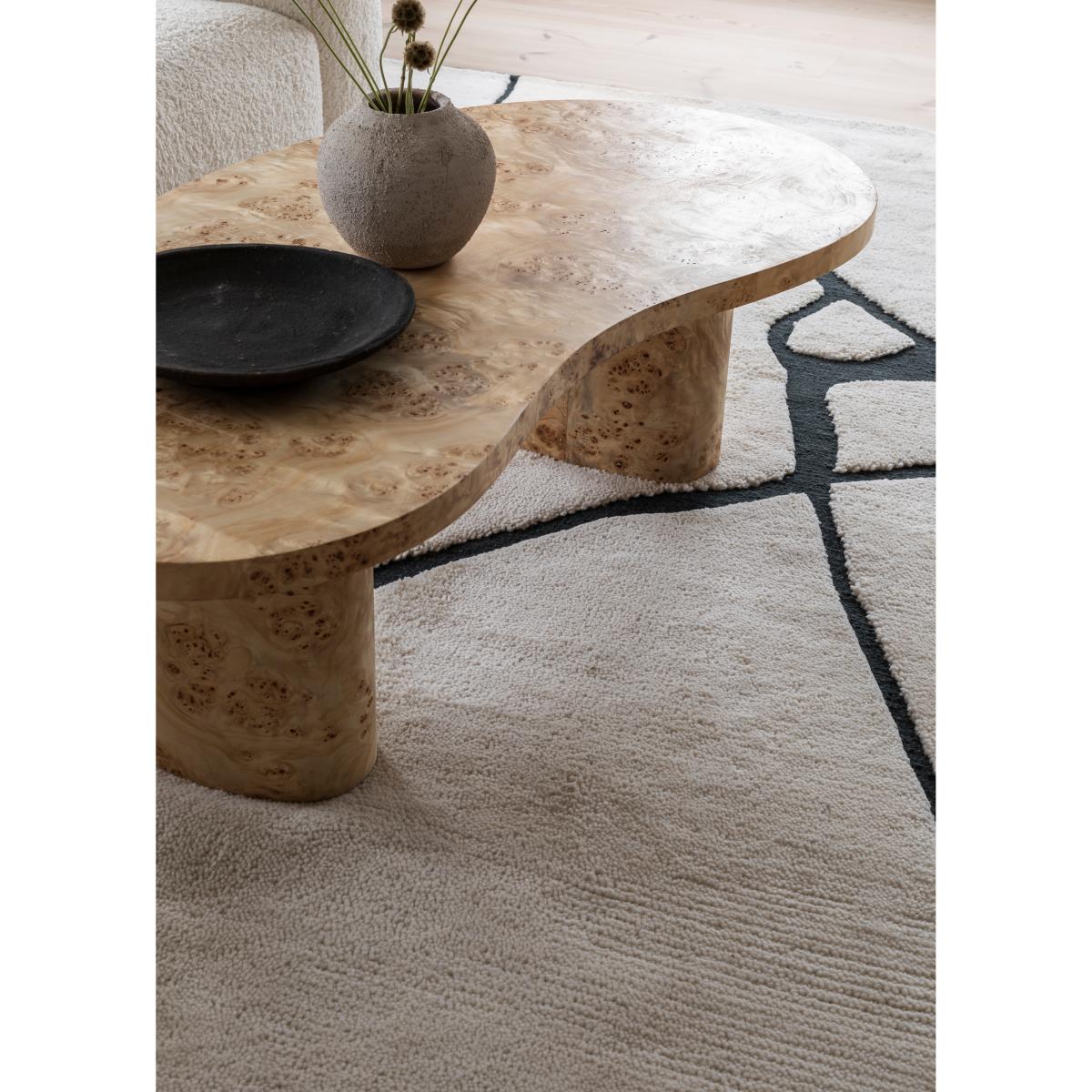 Layered Gute wool rug Black and white 300x400 cm – image 3