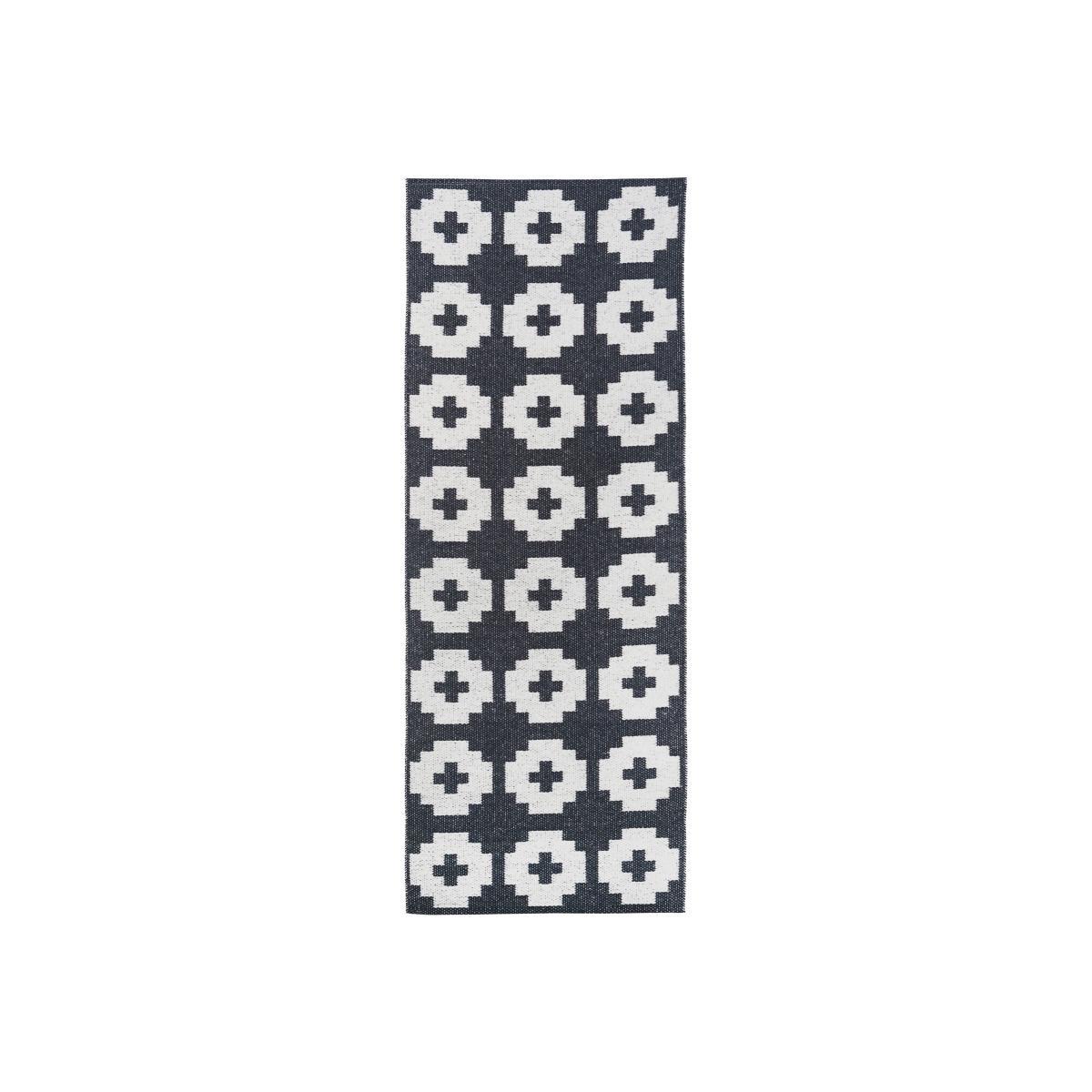 Flower rug beluga (black) 70x250 cm – image 1