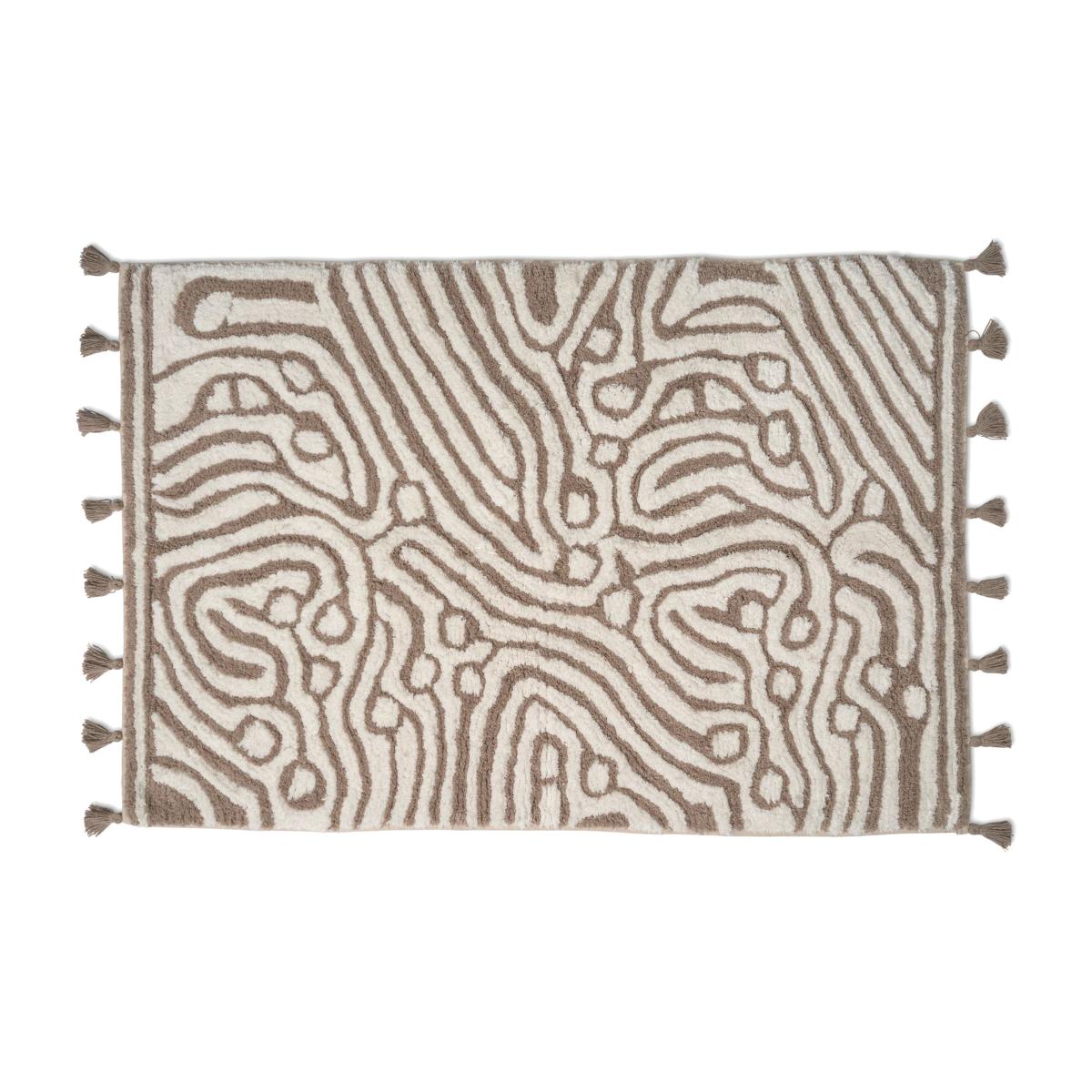 Maze bathroom mat 60x90 cm Simply taupe-white
