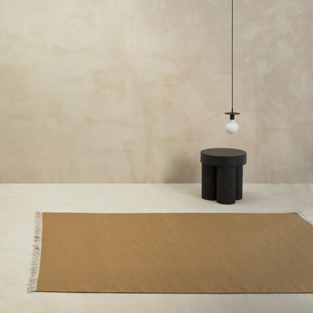Rainbow wool carpet 200x300 cm ocher – image 2