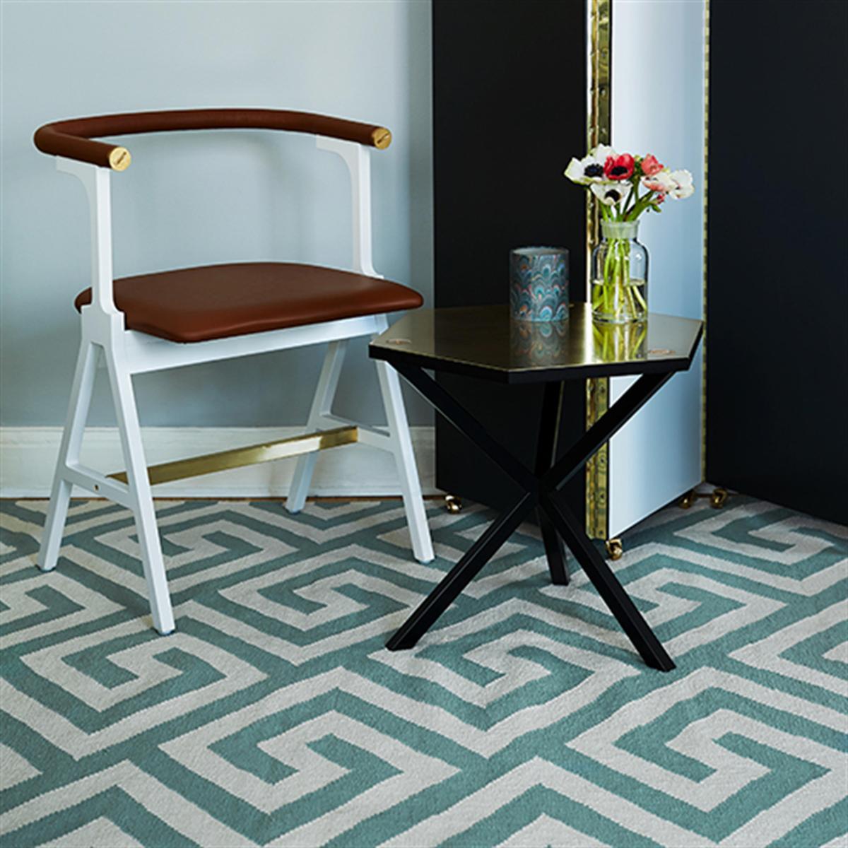 Signature Greek Key rug , 180x270 cm dusty leaf (blue/green) – image 2