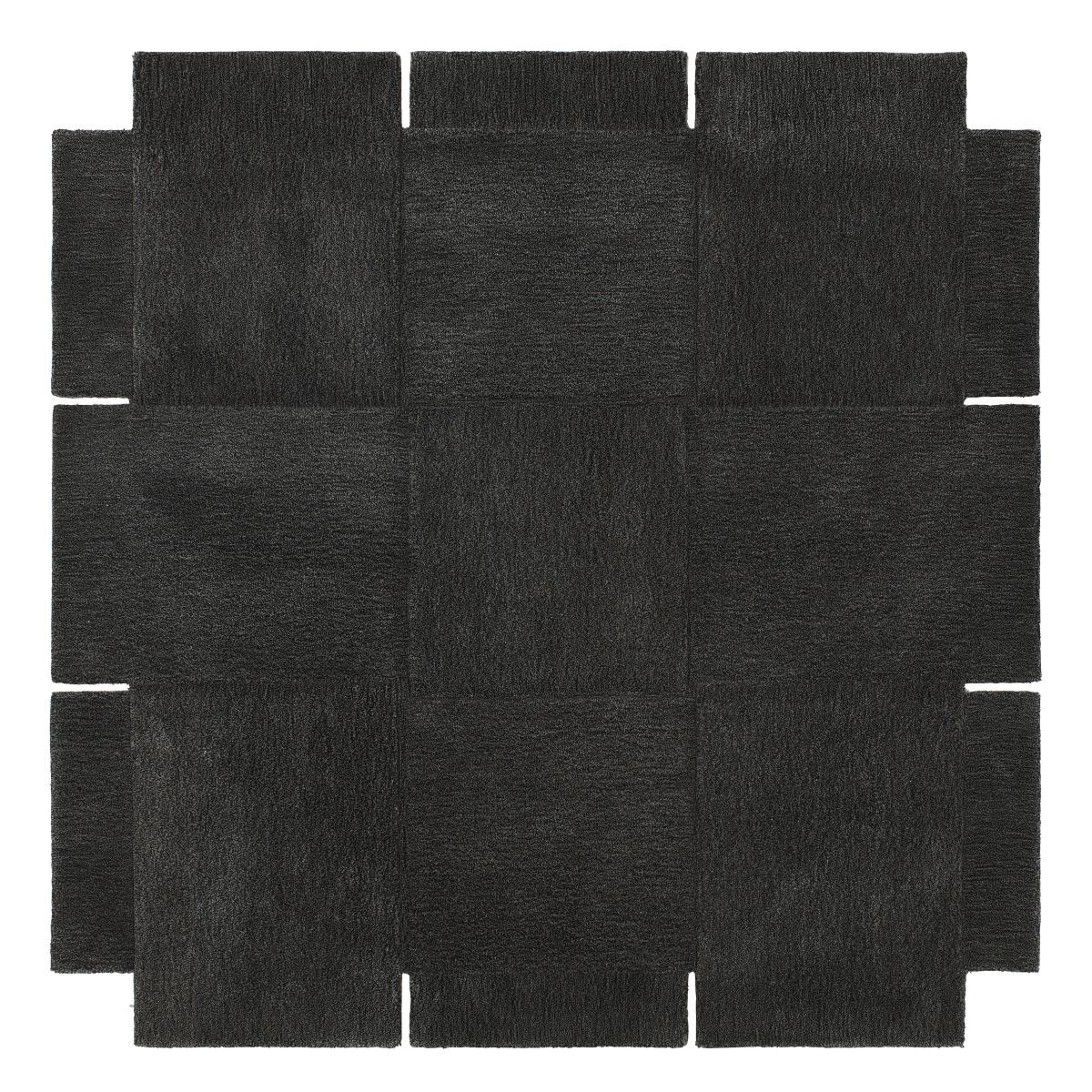 Basket rug, dark grey 180x180 cm