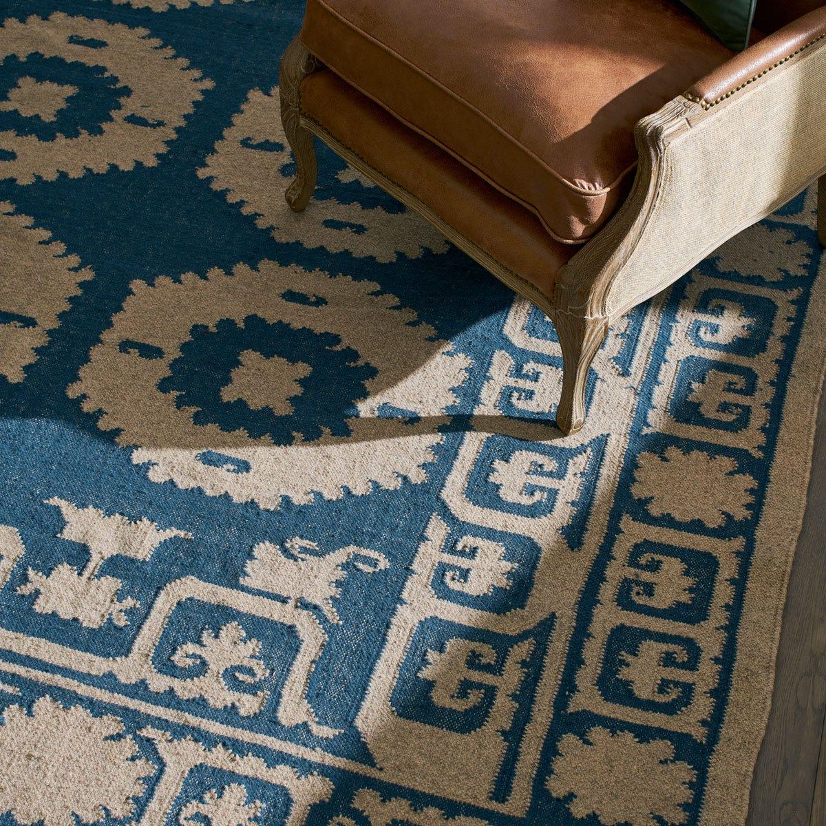 Chelak Wool Rug, Large - Indigo – image 4