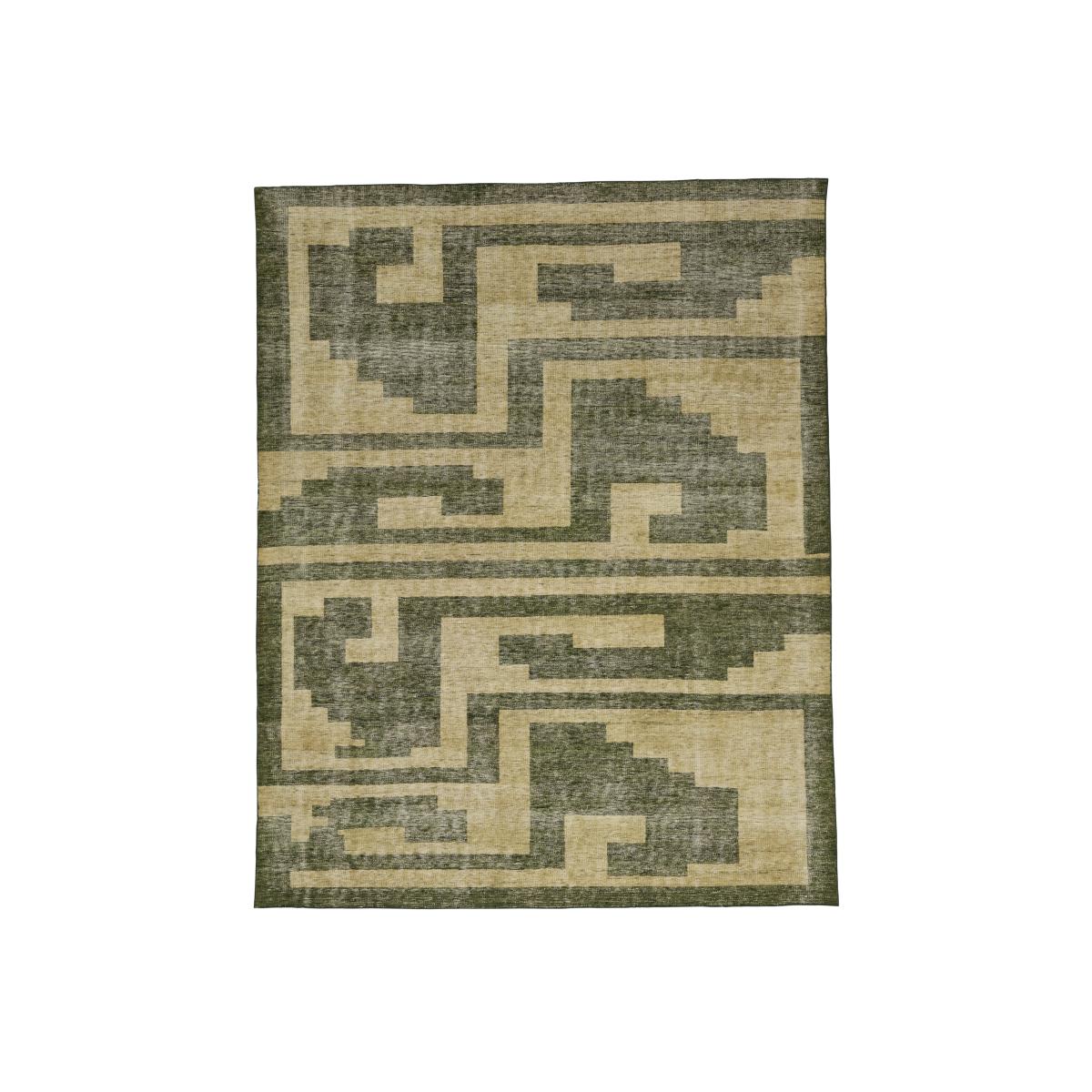 OKA, Sefa Rug 244x305cm - Distressed Green, Rugs, Wool, Geometric – image 1