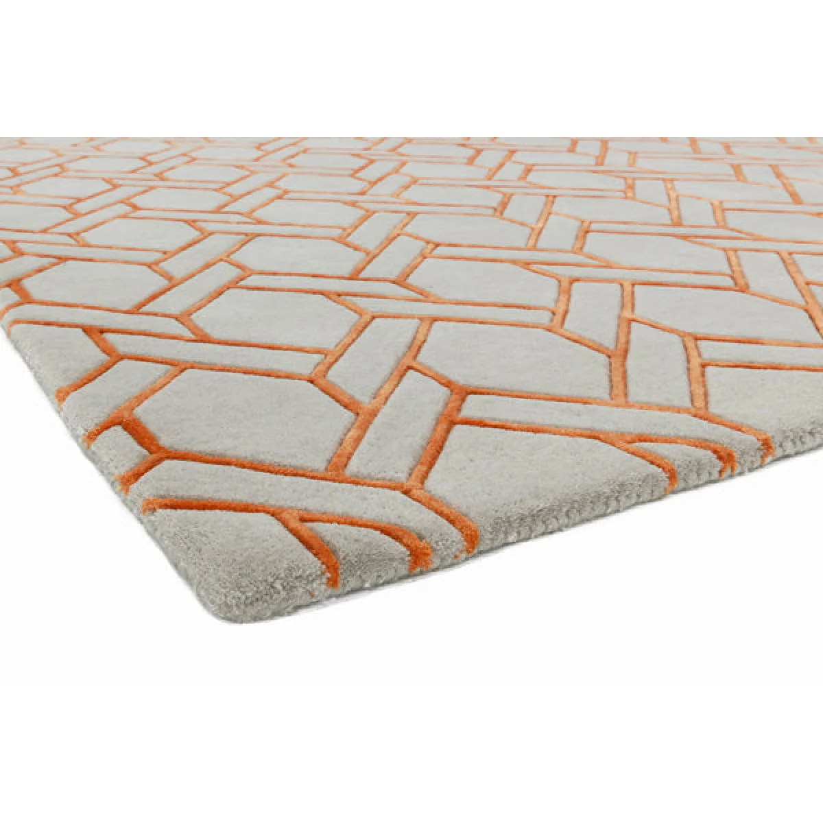 Asiatic Carpets Nexus Hand Tufted Rug Fine Lines Silver/Orange - 120 x 170cm – image 3
