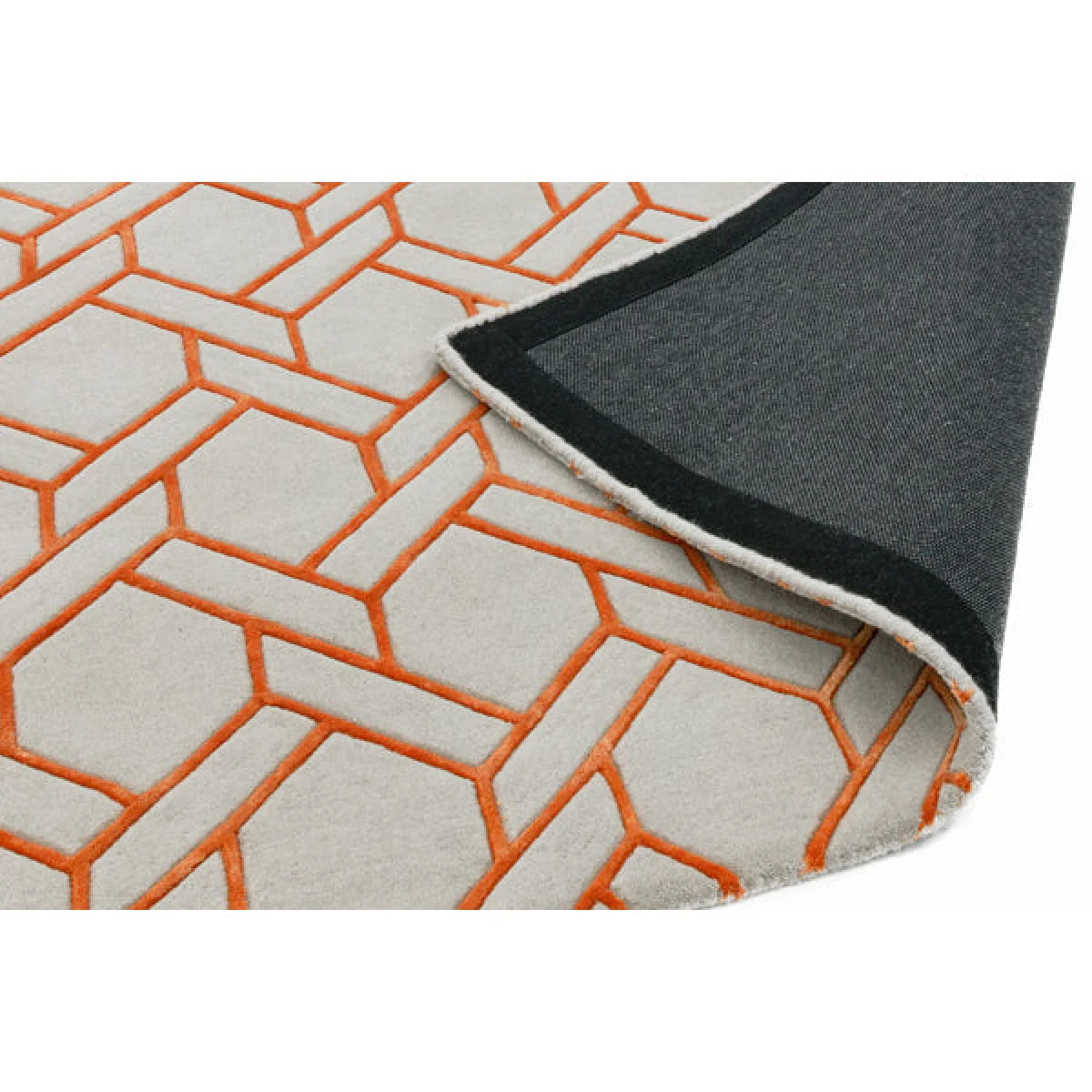 Asiatic Carpets Nexus Hand Tufted Rug Fine Lines Silver/Orange - 120 x 170cm – image 4