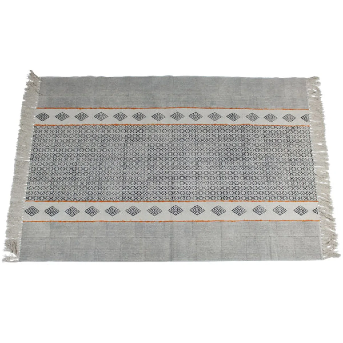 Libra Cotton Rug / Black/Orange / Patterned – image 2