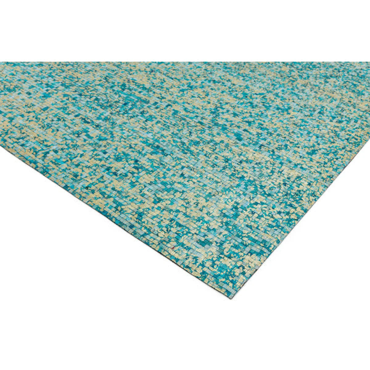 Asiatic Carpets Elona Mosaic Cowhide Hand Sewn Rug Aqua - 200 x 290cm – image 3