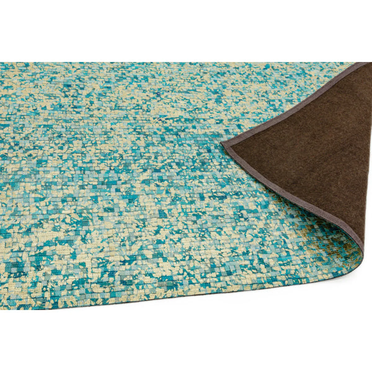 Asiatic Carpets Elona Mosaic Cowhide Hand Sewn Rug Aqua - 200 x 290cm – image 4