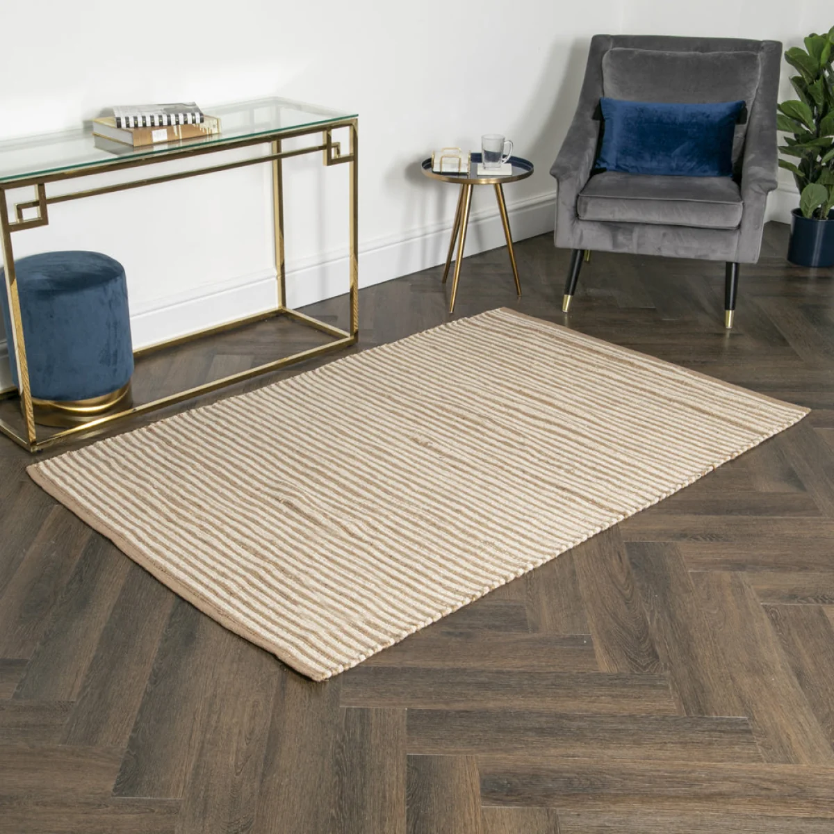 Native Home Striped Wool & Jute Rug 200 x 300 cm
