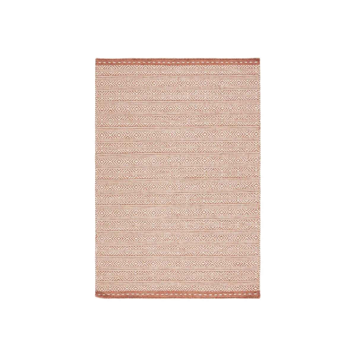 Asiatic Carpets Knox Reversible Wool Dhurry Hand Woven Dhurry Rug Coral - 160 x 230cm