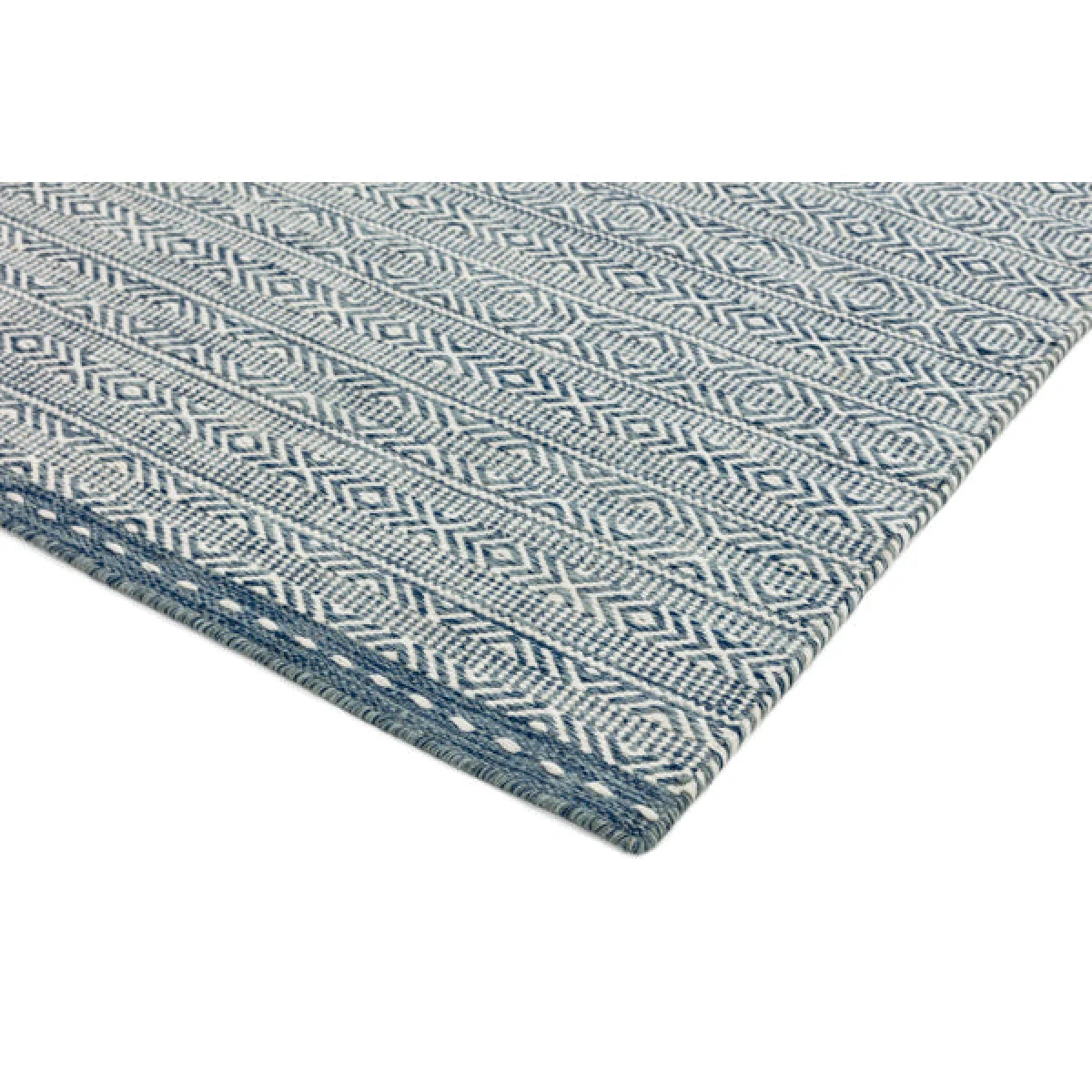 Asiatic Carpets Knox Reversible Wool Dhurry Hand Woven Dhurry Rug Blue - 200 x 290cm – image 3