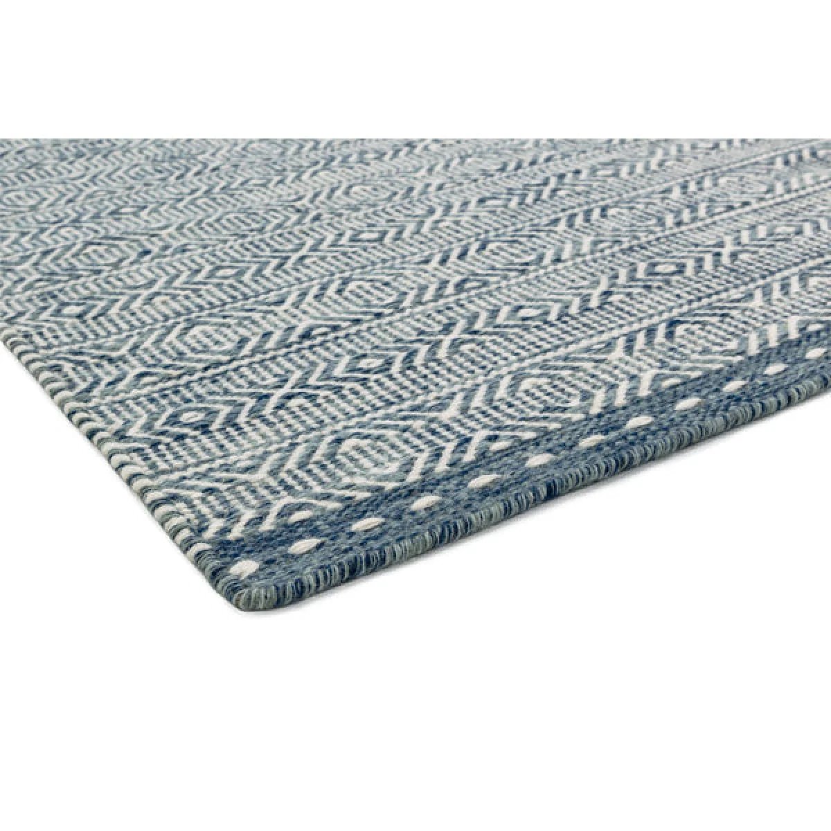 Asiatic Carpets Knox Reversible Wool Dhurry Hand Woven Dhurry Rug Blue - 200 x 290cm – image 4