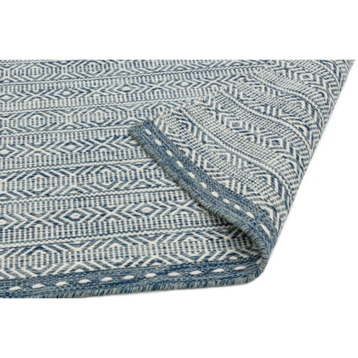 Asiatic Carpets Knox Reversible Wool Dhurry Hand Woven Dhurry Rug Blue - 200 x 290cm – image 5