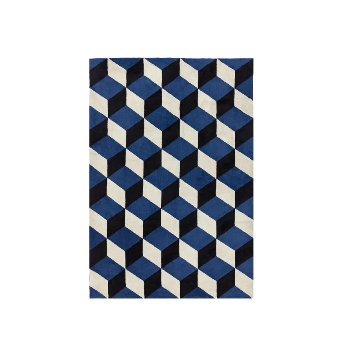 Asiatic Carpets Arlo Machine Knitted Rug Blue Block - 100 x 150cm
