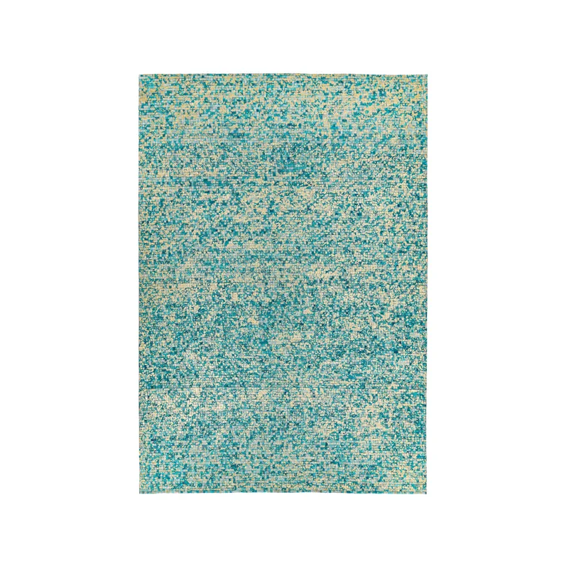 Asiatic Carpets Elona Mosaic Cowhide Hand Sewn Rug Aqua - 120 x 170cm