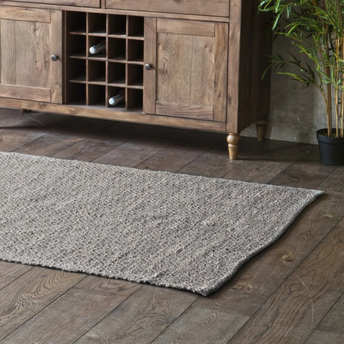 Gallery Direct Cotton Woven Rug Chevron Taupe