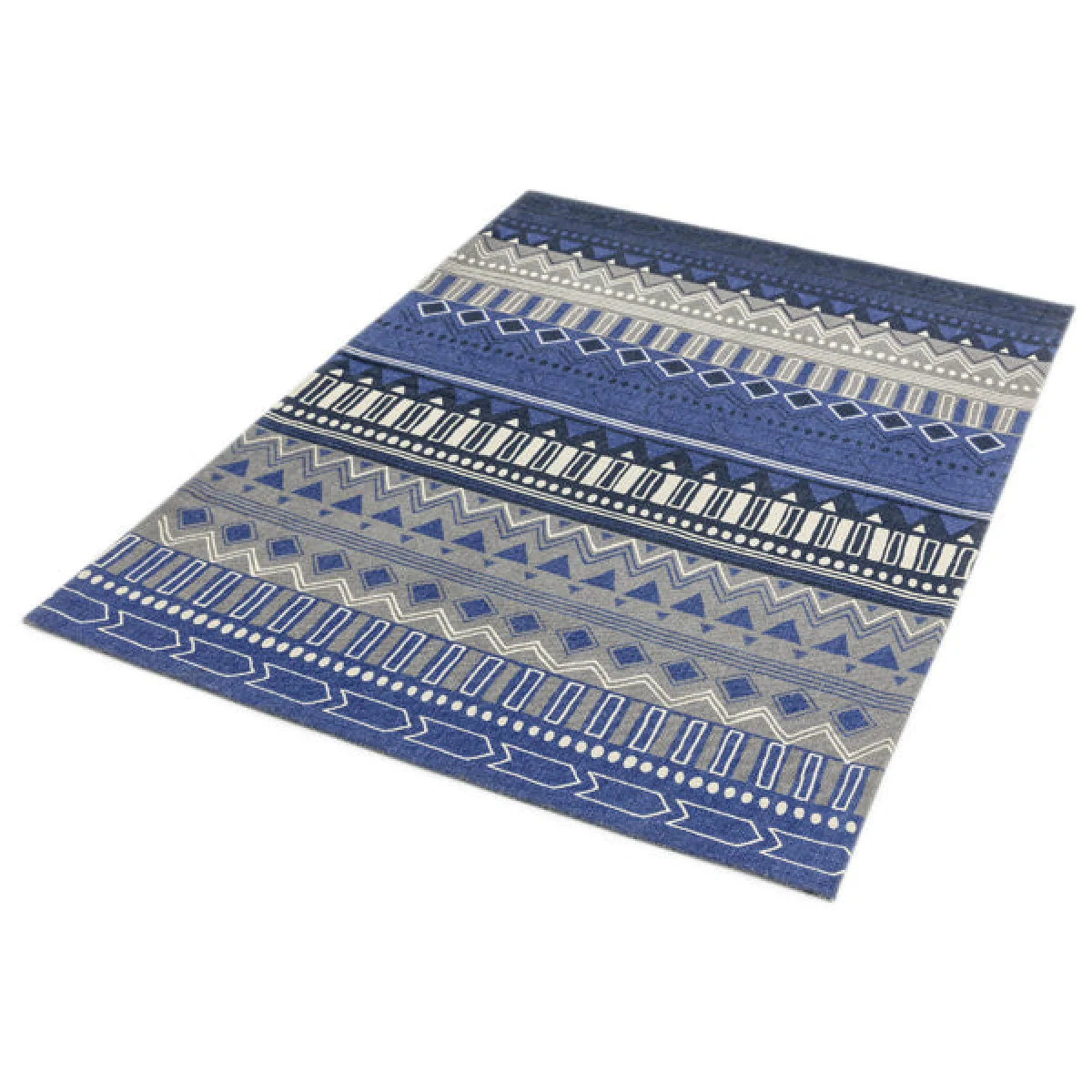 Asiatic Carpets Onix Hand Woven and Printed Rug Tribal Mix Blue - 120 x 170cm – image 2