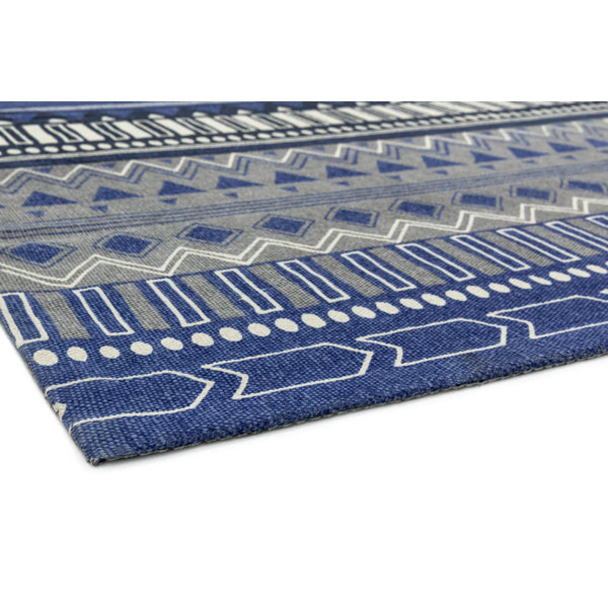 Asiatic Carpets Onix Hand Woven and Printed Rug Tribal Mix Blue - 120 x 170cm – image 5