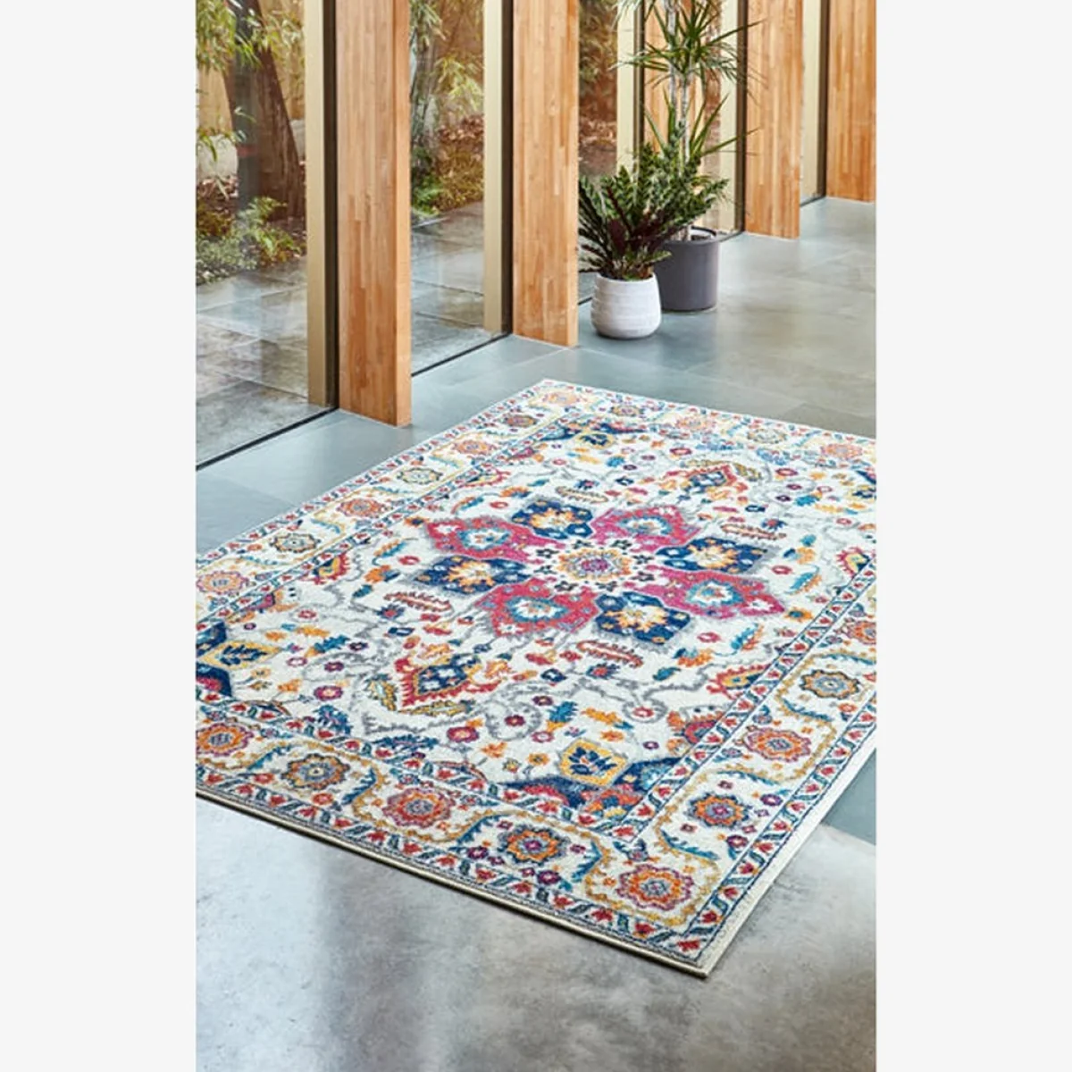 Asiatic Carpets Nova Machine Woven Rug Persian White Multi - 160 x 230cm