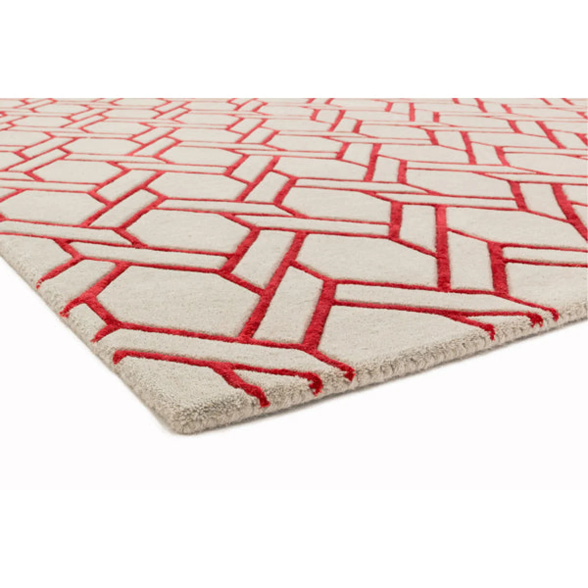 Asiatic Carpets Nexus Hand Tufted Rug Fine Lines Silver/Red - 160 x 230cm – image 3