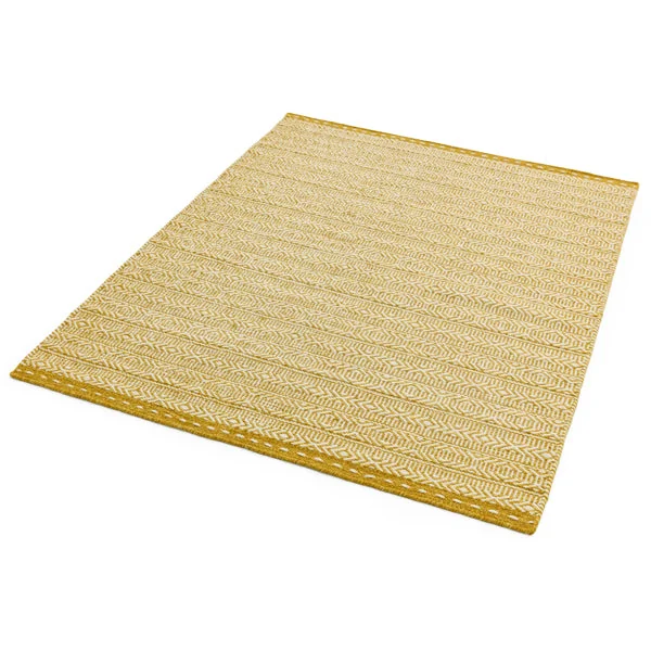 Asiatic Carpets Knox Reversible Wool Dhurry Hand Woven Dhurry Rug Ochre - 160 x 230cm – image 3