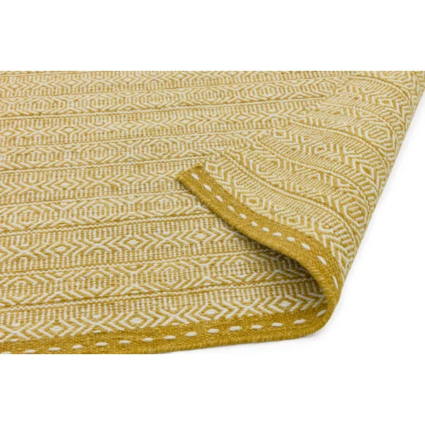 Asiatic Carpets Knox Reversible Wool Dhurry Hand Woven Dhurry Rug Ochre - 160 x 230cm – image 5
