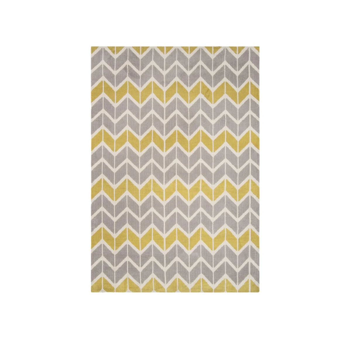 Asiatic Carpets Arlo Machine Knitted Rug Chevron Lemon / Grey - 100 x 150cm