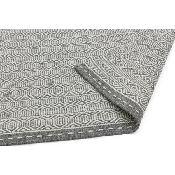 Asiatic Carpets Knox Reversible Wool Dhurry Hand Woven Dhurry Rug Grey - 160 x 230cm – image 4