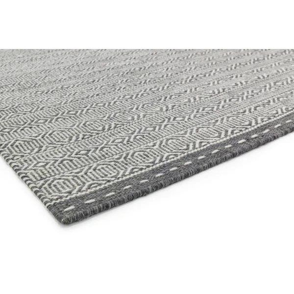 Asiatic Carpets Knox Reversible Wool Dhurry Hand Woven Dhurry Rug Grey - 160 x 230cm – image 5