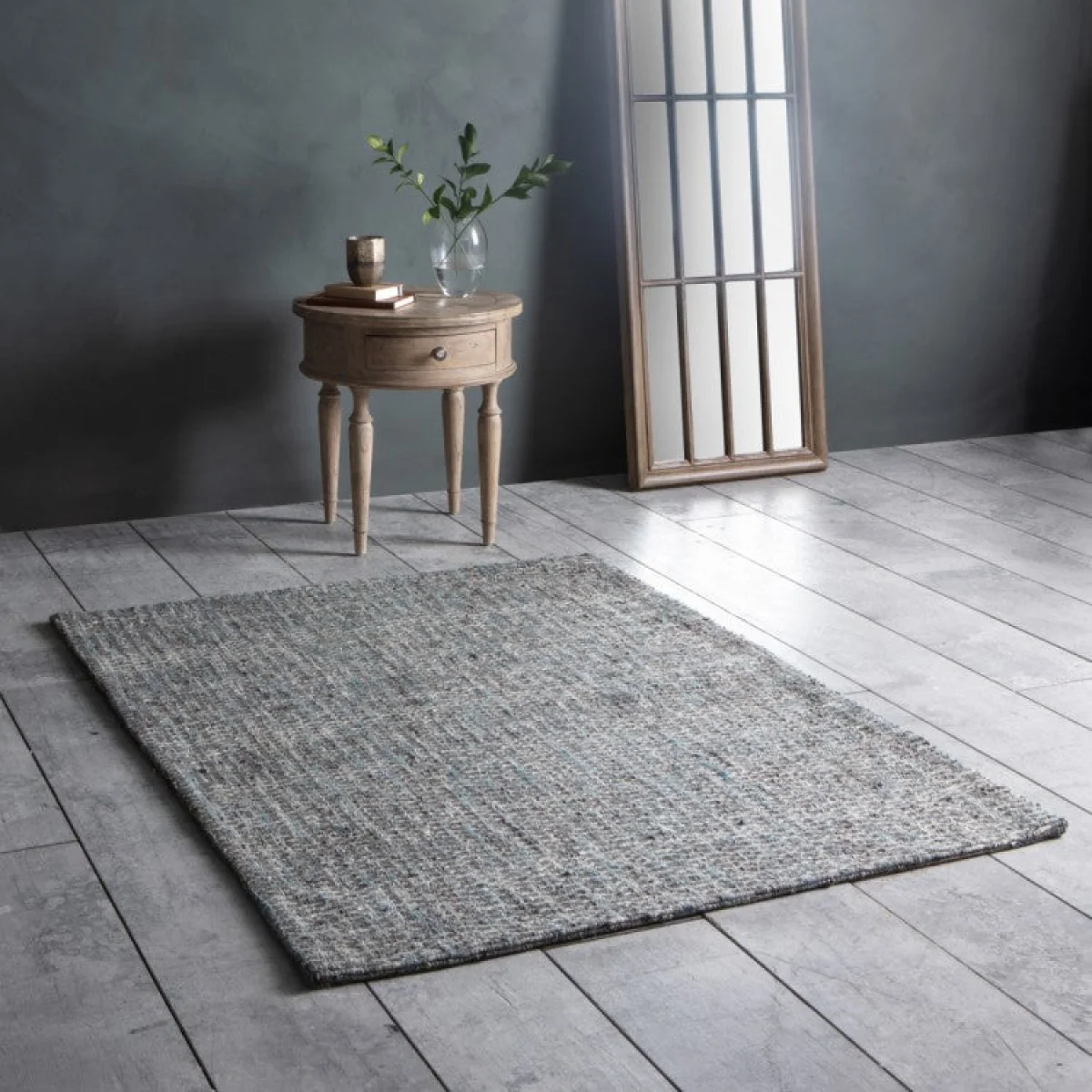 Gallery Direct Arizona Jute Textured Rug in Stone/Teal