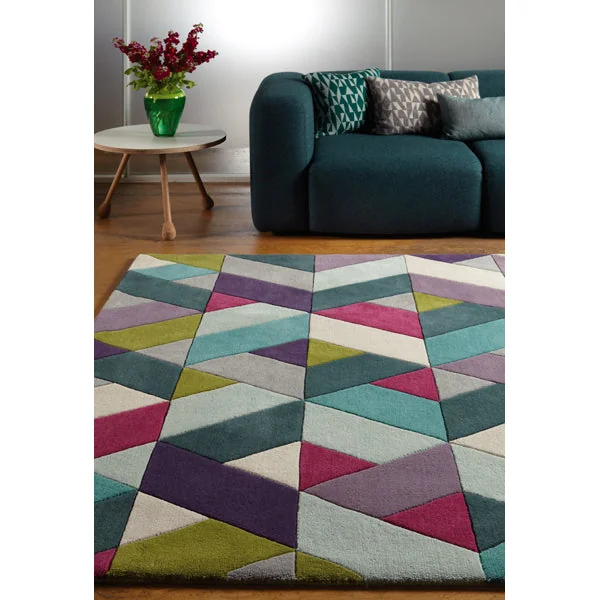 Asiatic Carpets Funk Hand Tufted Rug Chevron Blue Green - 170 x 240cm – image 2