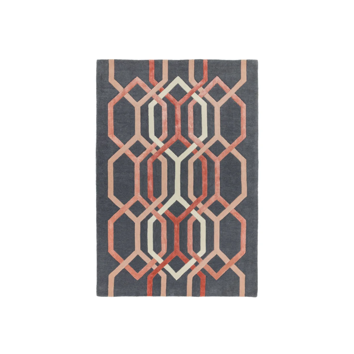 Asiatic Carpets Matrix Hand Tufted Rug Hexagon Charcoal - 160 x 230cm