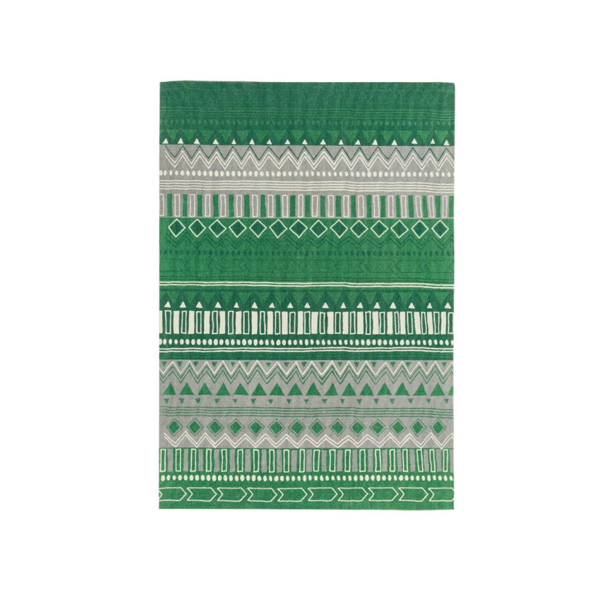 Asiatic Carpets Onix Hand Woven and Printed Rug Tribal Mix Green - 120 x 170cm