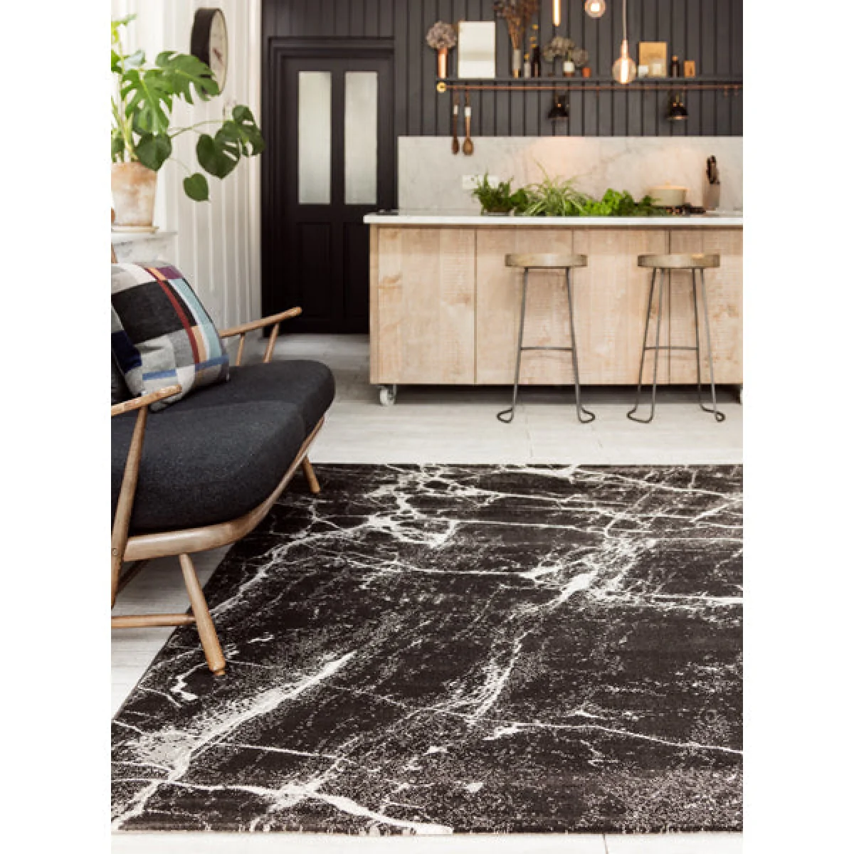 Asiatic Carpets Cosmos Machine Woven Rug Black Marble - 120 x 170cm – image 2