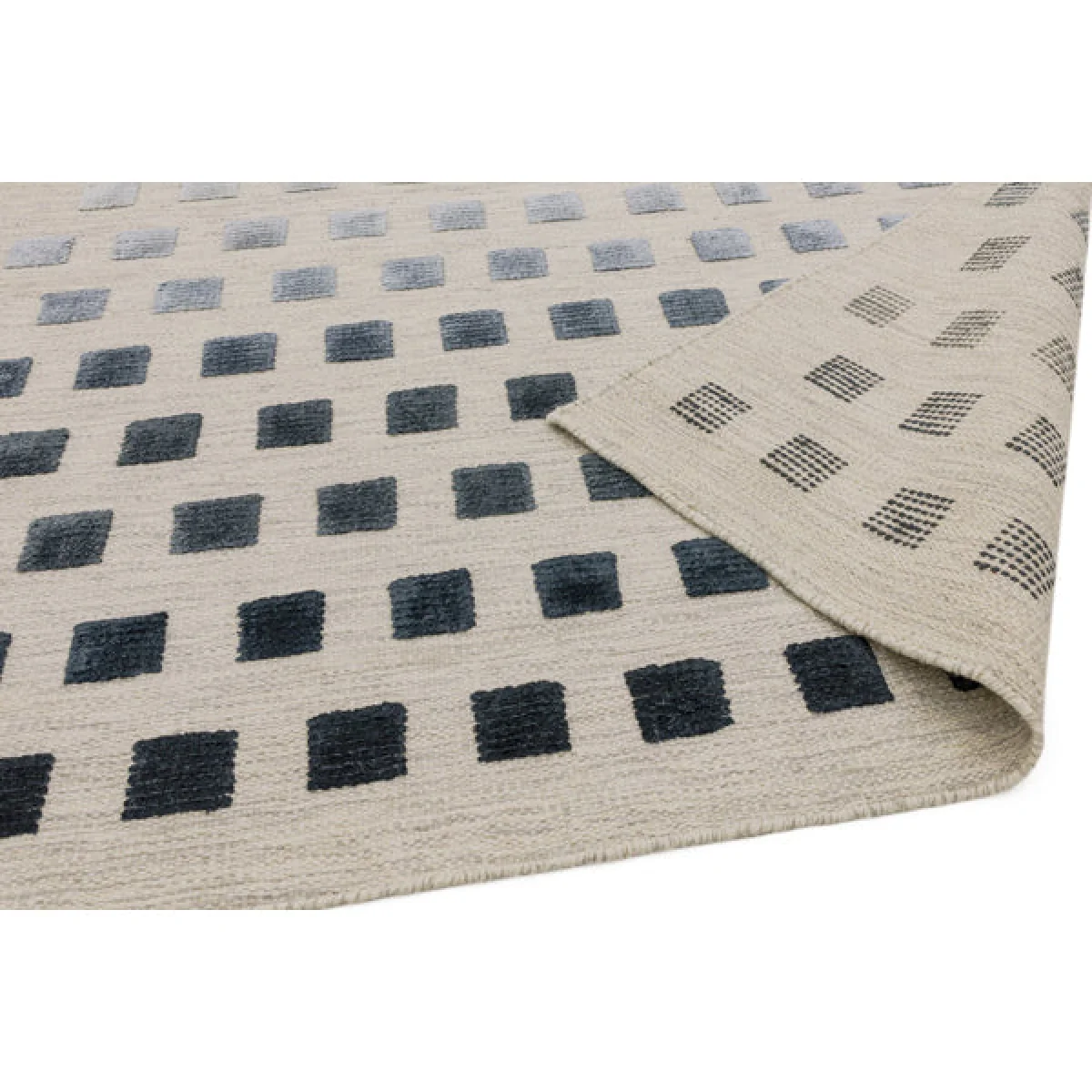 Asiatic Carpets Theo Hand Woven Rug Silvery Squares - 160 x 230cm – image 4