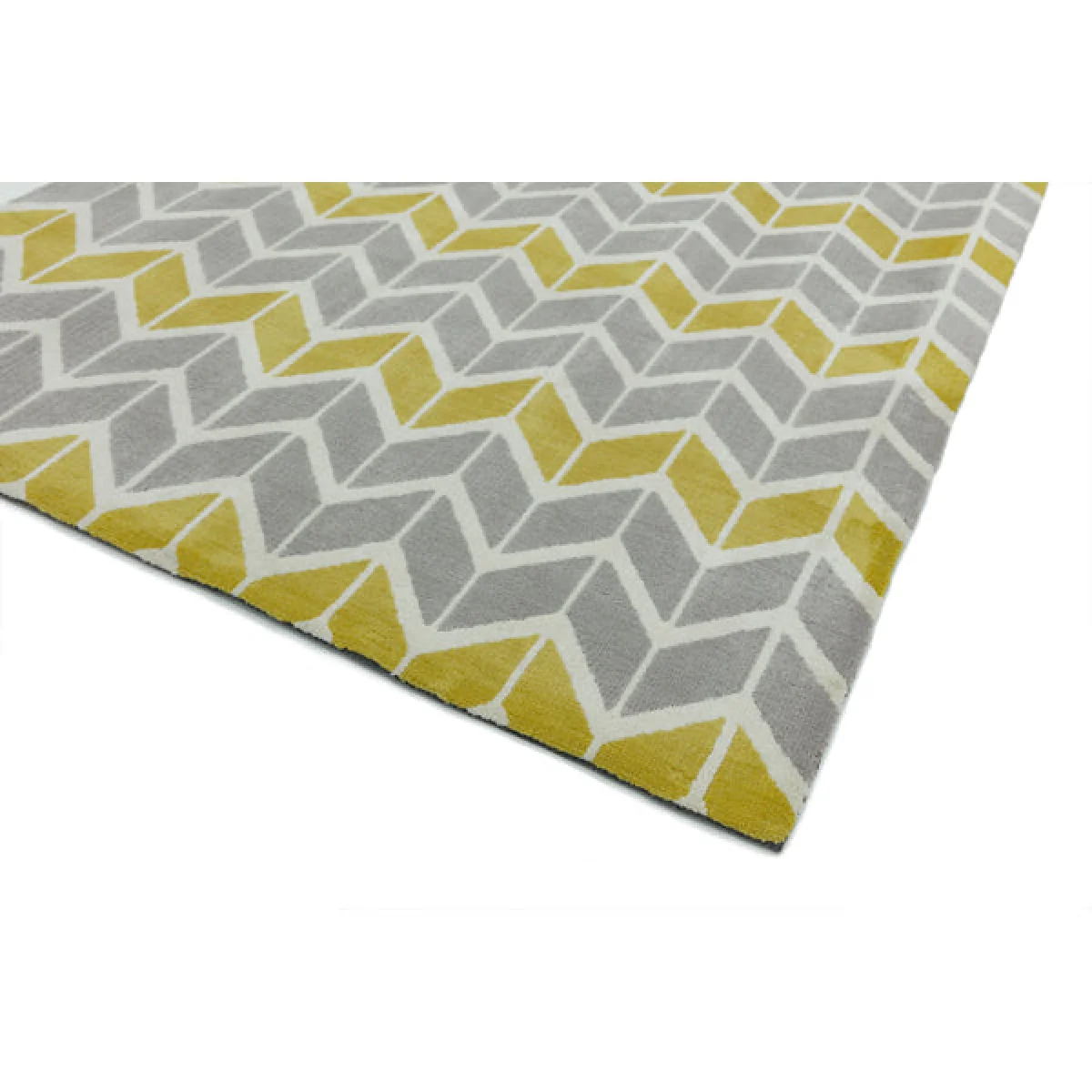 Asiatic Carpets Arlo Machine Knitted Rug Chevron Lemon / Grey - 160 x 230cm – image 3