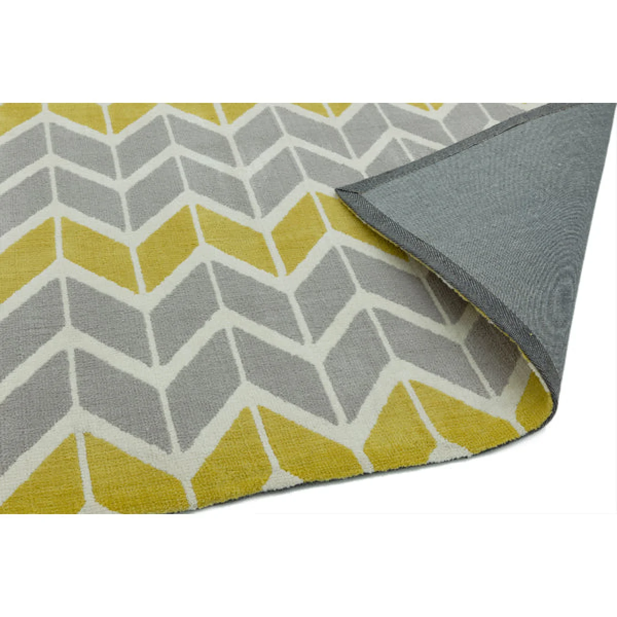 Asiatic Carpets Arlo Machine Knitted Rug Chevron Lemon / Grey - 160 x 230cm – image 4