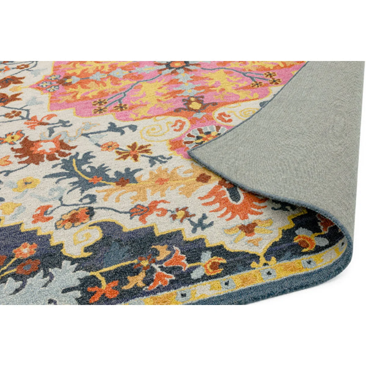 Asiatic Carpets Bronte Fine Loop Hand Tufted Rug Colours Multi Medallion BROC120170MULT - 120 x 170cm – image 4