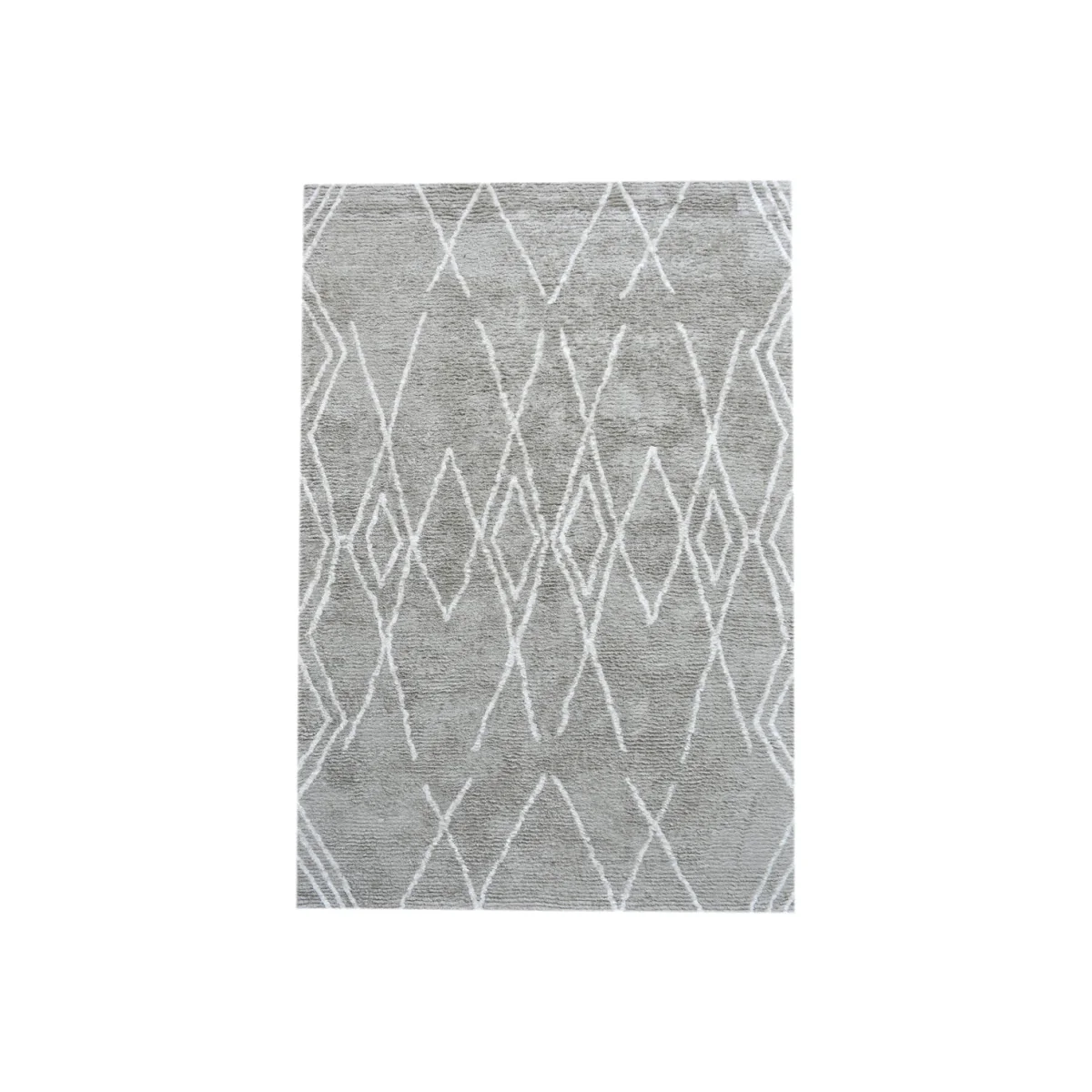 Libra Caylus Table Tufted Silver & Ivory Pattern Viscose Cotton Rug
