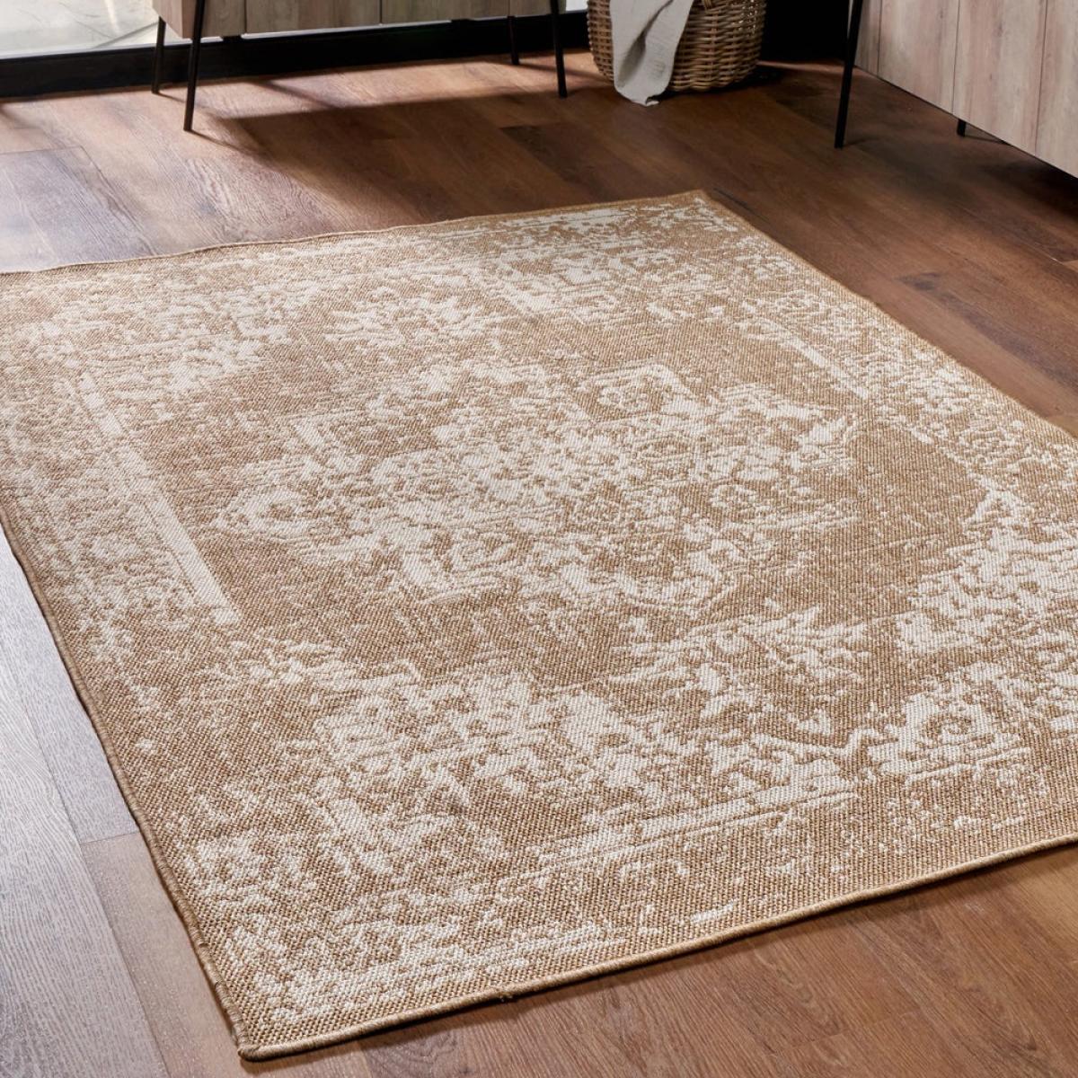 Olivia's Indoor Outdoor Natural and White Vintage Design Rug – image 2